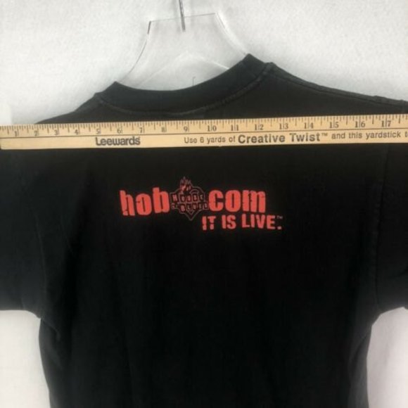 House of Blues Orlando T-Shirt Medium Black Heart Flames HOB Com It is Live - Picture 11 of 12